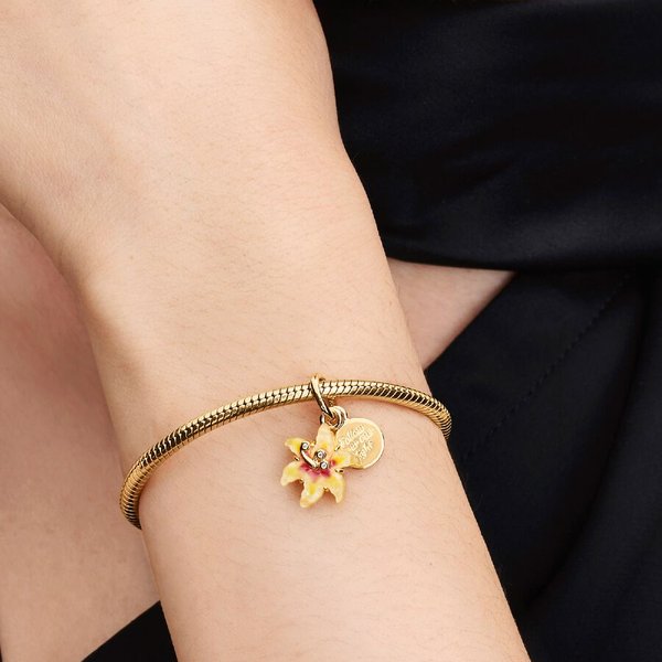 Pandora ékszer Disney Aranyhaj Napcsepp virág shine charm 764020C01