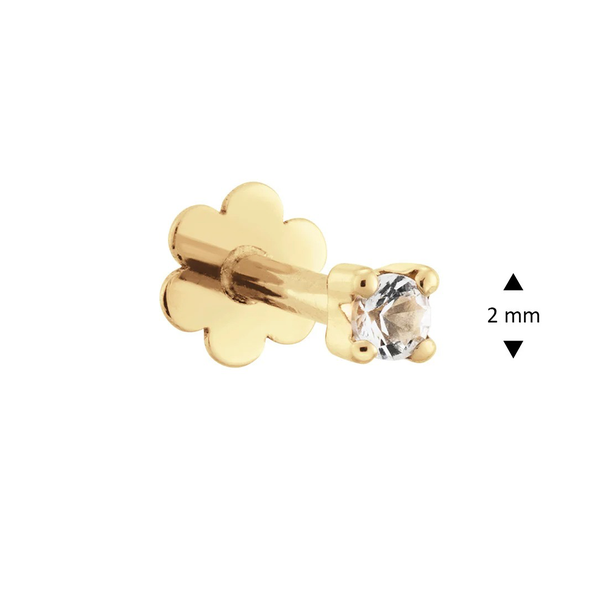 Jackie Gold Négyzet fehér topáz 14K arany piercing JKP24.425