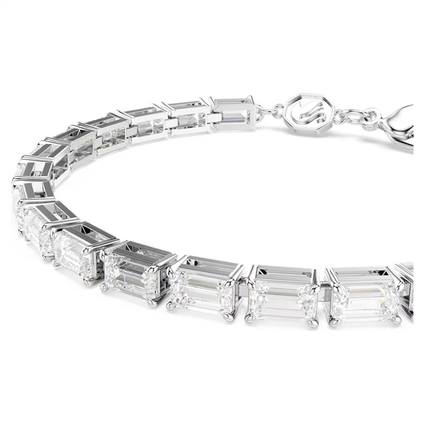 Swarovski Mátrix ezüst színű tenisz karkötő áttetsző baguette kristályokkal 5707200