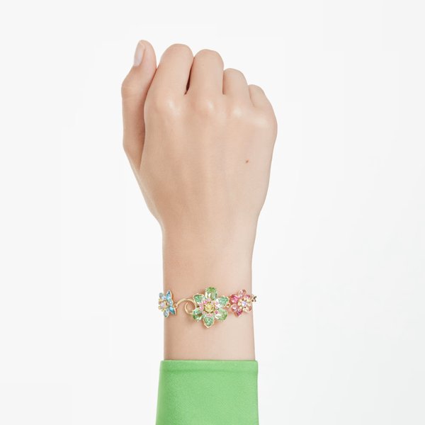 Swarovski Idyllia arany színű karkötő színes kristályokkal 5717156