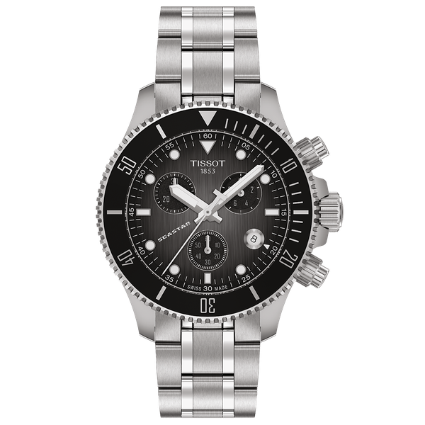Tissot Seastar 1000 fekete számlapos quartz chronograph karóra T1202171106100
