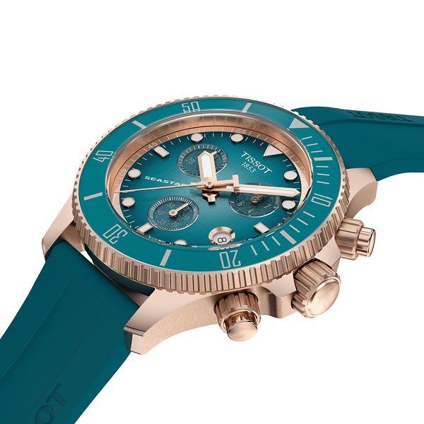 Tissot Seastar 1000 türkiz számlapos quartz chronograph karóra T1202173704100