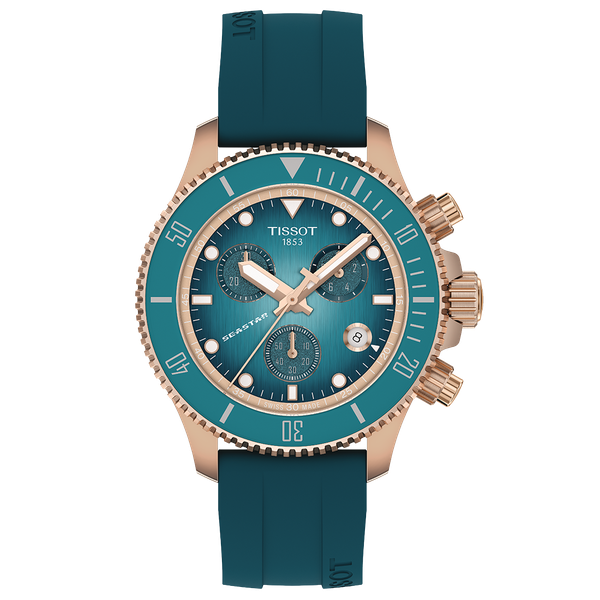 Tissot Seastar 1000 türkiz számlapos quartz chronograph karóra T1202173704100