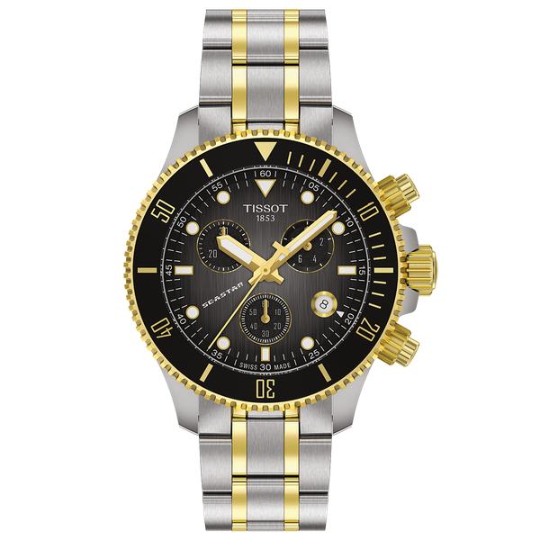 Tissot Seastar 1000 fekete és szürke számlapos quartz chronograph karóra T1202172206100