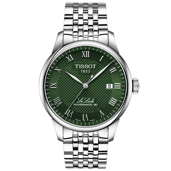 Tissot Le Locle Powermatic 80 zöld számlapos férfi karóra T0064071109300