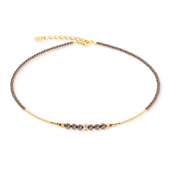 Coeur de Lion Csillámló gyöngyök arany-barna nyaklánc 4312/10-1100