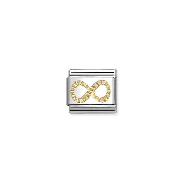 Nomination 14K arany gyémánt csiszolású végtelen jel charm 030149/066
