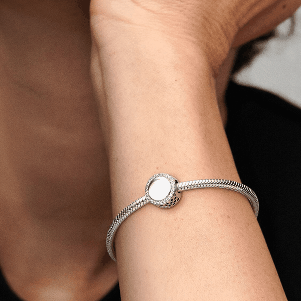 Pandora ékszer Gravírozható szikrázó kör ezüst charm 798747C01