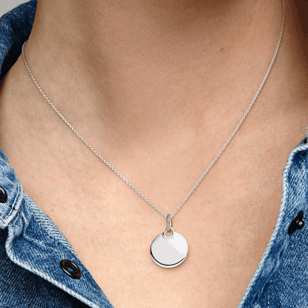 Pandora ékszer Gravírozható kerek ezüst medál 398610C00