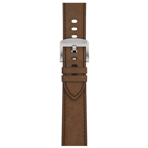 Tissot PRC 100 Solar fehér számlapos barna bőrszíjas férfi karóra T1514221603100