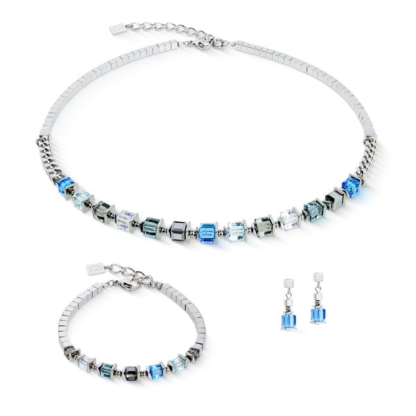 Coeur de Lion Sparkling Cubes Fusion ezüst-kék karkötő 2100/30-0717