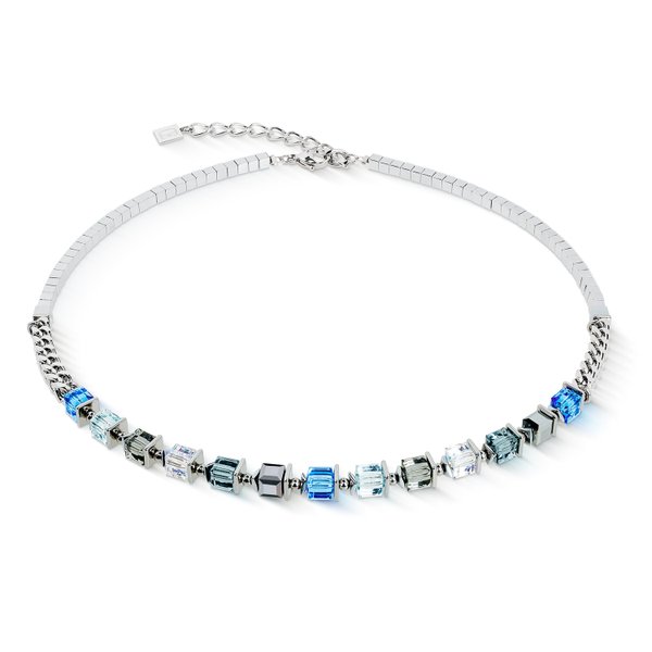 Coeur de Lion Sparkling Cubes Fusion ezüst-kék nyaklánc 2100/10-0717