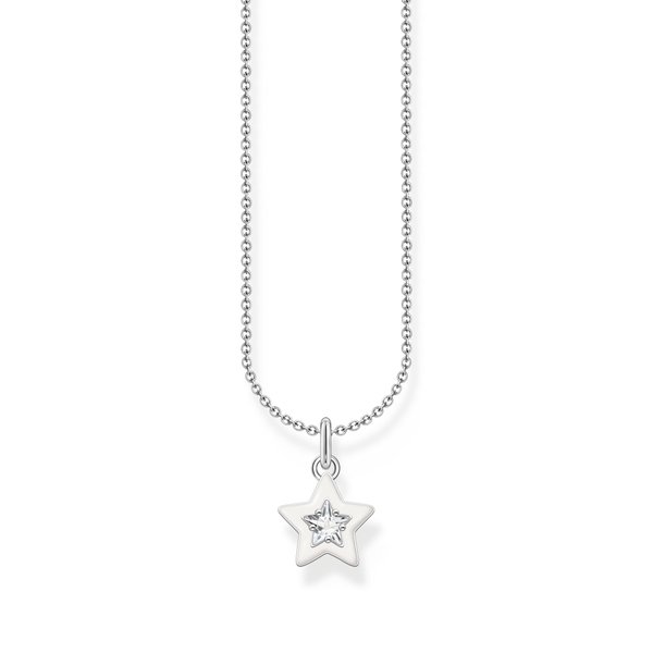 Thomas Sabo Ezüst nyaklánc fehér tűzzománcos csillaggal SCKE150349