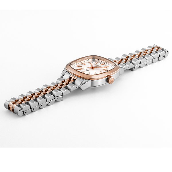 Roamer Stella rozé és ezüst szíjas gyöngyház számlapos női karóra 966847492020