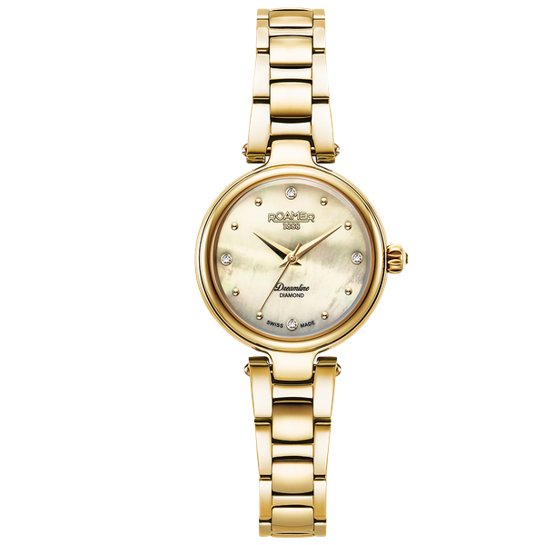 Roamer Dreamline Diamond gyémánt indexes gyöngyház arany színű női karóra 967847483050