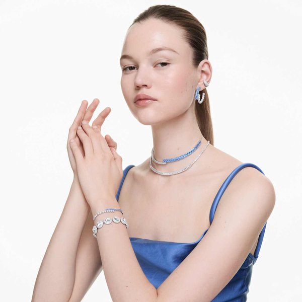 Swarovski Matrix choker nyaklánc kék fehér kristállyal 5722464