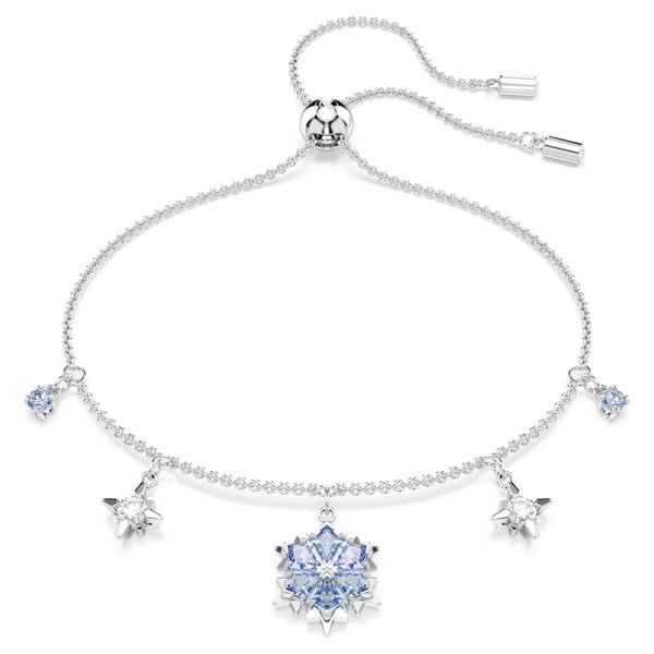 Swarovski Magic ezüst színű hópelyhes sliding karkötő kék kristállyal 5734244