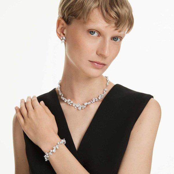 Swarovski Magic ezüst színű hópehely fülbevaló kék kristállyal 5734242