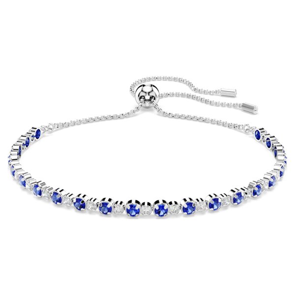 Swarovski Matrix ezüst színű sliding karkötő kék kristállyal 5725854