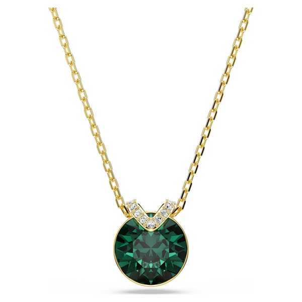 Swarovski Bella V medál arany színű nyaklánc zöld kristállyal 5735387