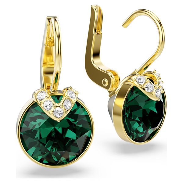 Swarovski Bella V csepp alakú arany színű fülbevaló zöld kristállyal 5735389