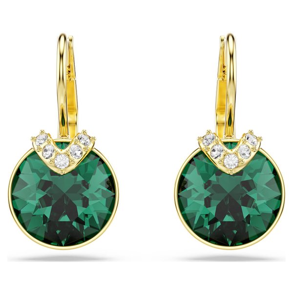Swarovski Bella V csepp alakú arany színű fülbevaló zöld kristállyal 5735389