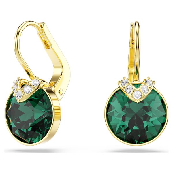 Swarovski Bella V csepp alakú arany színű fülbevaló zöld kristállyal 5735389