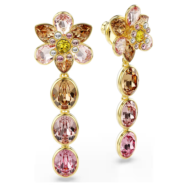 Swarovski Idyllia függő fülbevaló csepp alakú kristályokkal és virággal 5732381