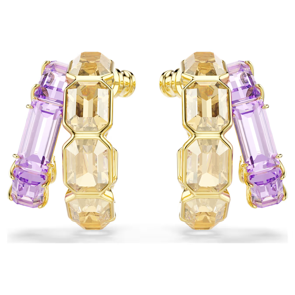 Swarovski Millenia arany színű fülbevaló lila és sárga kristállyal 5725757