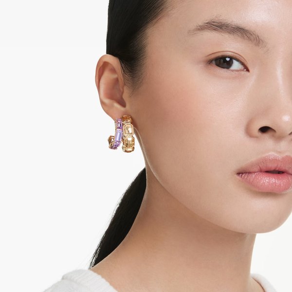 Swarovski Millenia arany színű fülbevaló lila és sárga kristállyal 5725757