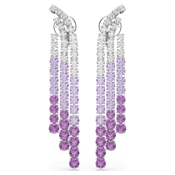 Swarovski Matrix ezüst színű klipsz lila és áttetsző kristályokkal 5705831