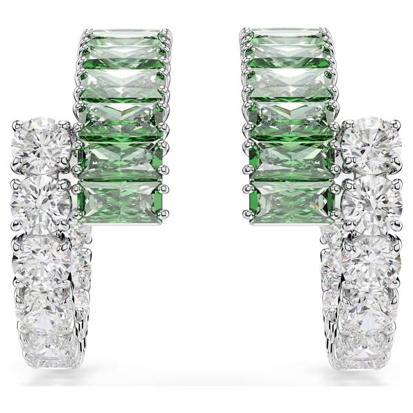 Swarovski Matrix ezüst színű fülbevaló zöld kristállyal 5732264