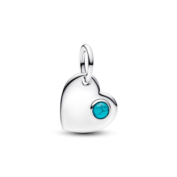 Pandora ékszer Gravírozható szív December függő ezüst charm 794295C12
