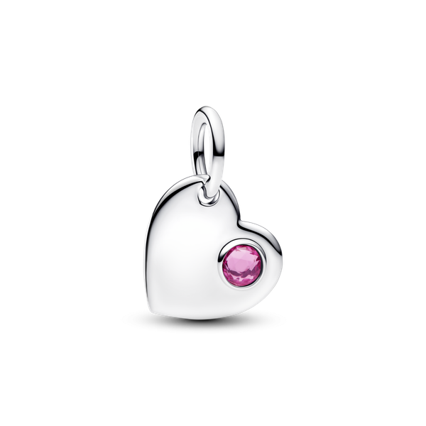 Pandora ékszer Gravírozható szív Október függő ezüst charm 794295C10