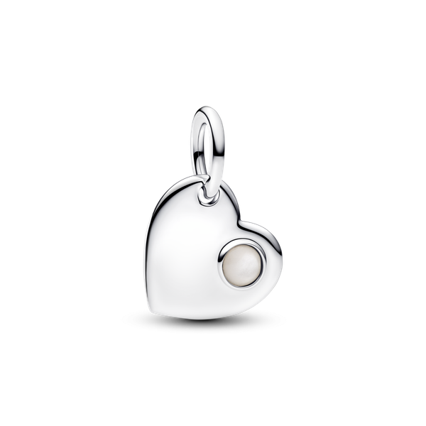 Pandora ékszer Gravírozható szív Június függő ezüst charm 794295C06