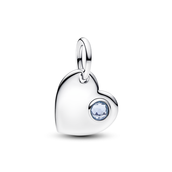 Pandora ékszer Gravírozható szív Március függő ezüst charm 794295C03