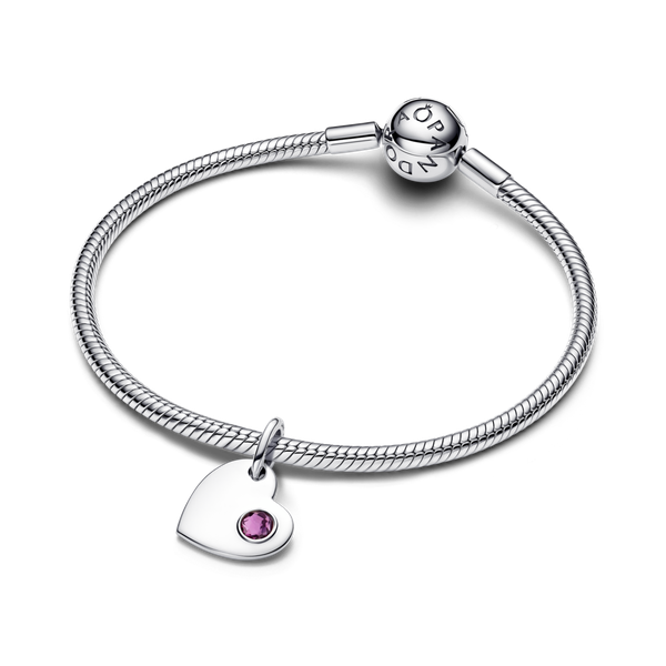 Pandora ékszer Gravírozható szív Február függő ezüst charm 794295C02