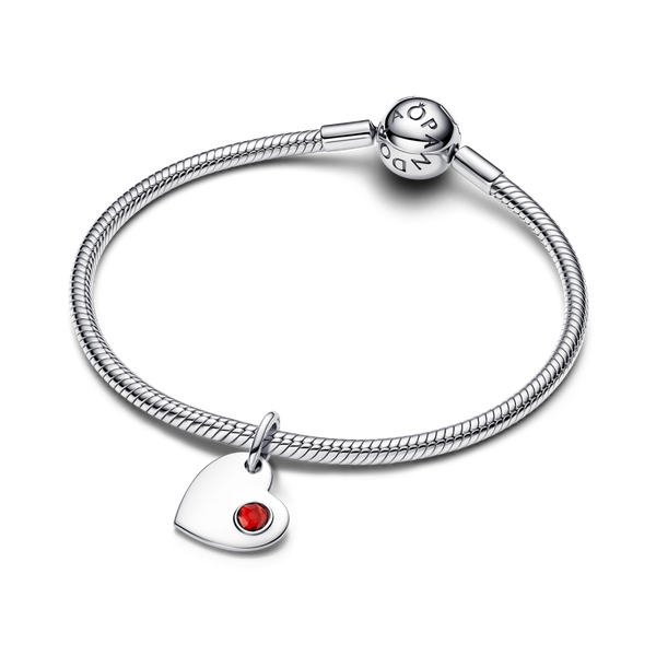 Pandora ékszer Gravírozható szív Január függő ezüst charm 794295C01