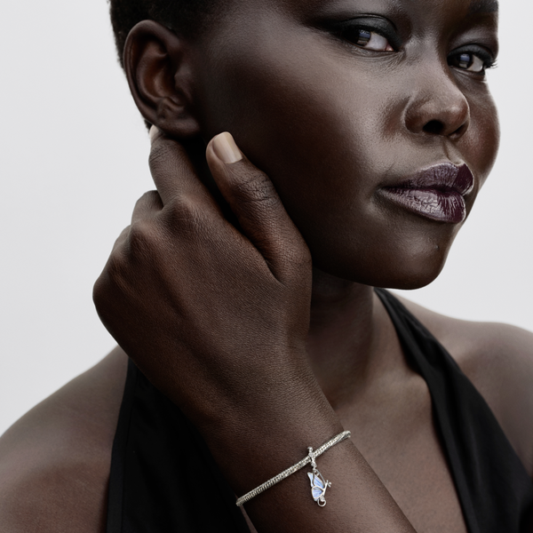 Pandora ékszer Kék pillangó függő ezüst charm 794241C01