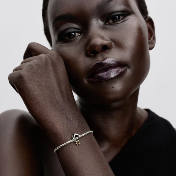 Pandora ékszer Házikó szívvel kéttónusú charm 764145C00