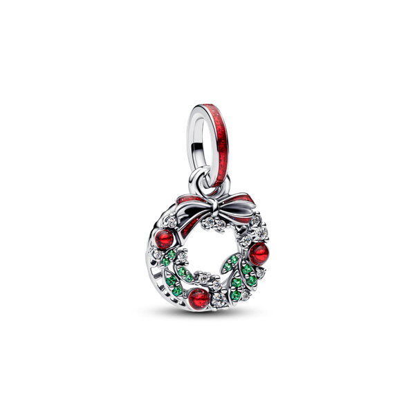 Pandora ékszer Karácsonyi koszorú függő ezüst charm 794238C01