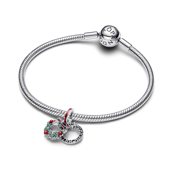 Pandora ékszer Karácsonyi koszorú függő ezüst charm 794238C01
