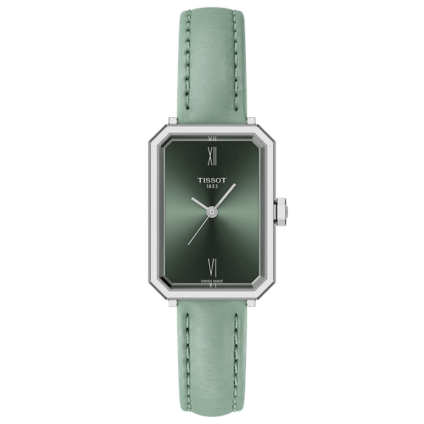 Tissot SRV zöld számlapos és bőrszíjas női karóra T1601101609300