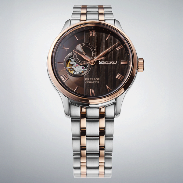 Seiko  Presage 'Japanese Garden' open heart férfi bicolor automata karóra SSA466J1