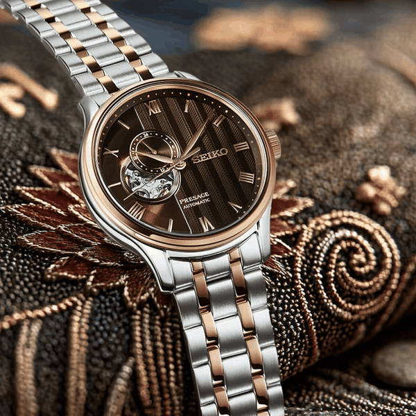 Seiko  Presage 'Japanese Garden' open heart férfi bicolor automata karóra SSA466J1