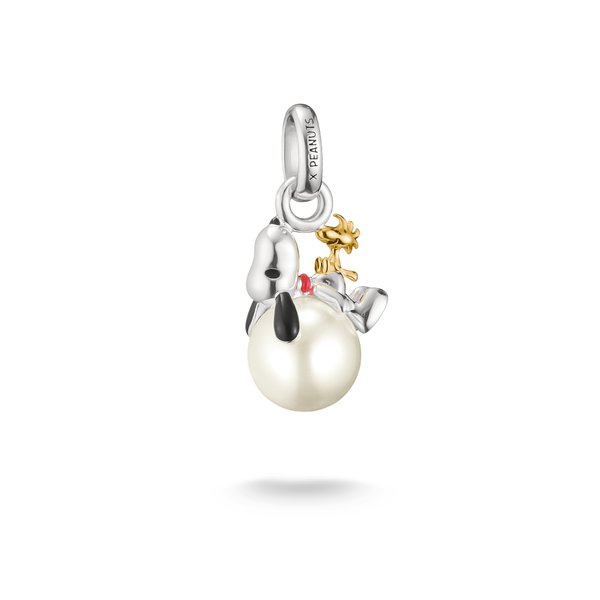 Thomas Sabo Snoopy és Woodstock gyönggyel ezüst connect charm CC1308-427-14