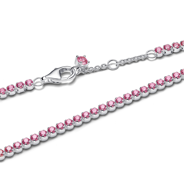 Pandora ékszer Szikrázó ezüst pávé rózsaszín tenisz karkötő 