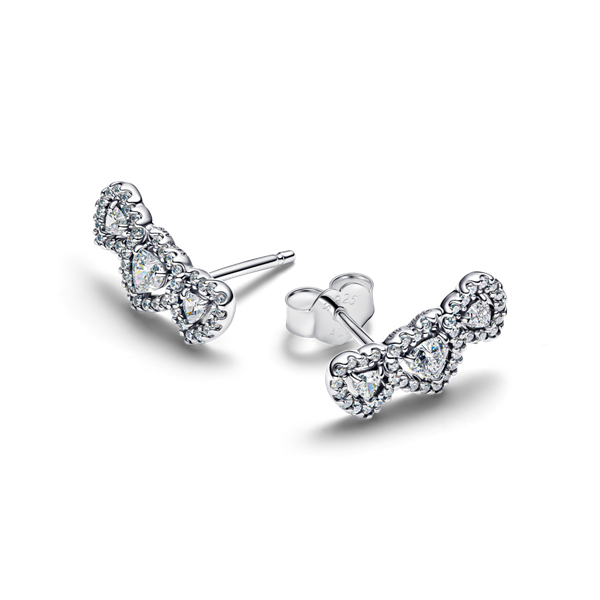 Pandora ékszer Szív trilógia ezüst fülbevaló 294411C01