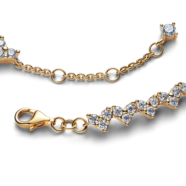 Pandora ékszer Tripla köves szivek shine karkötő 