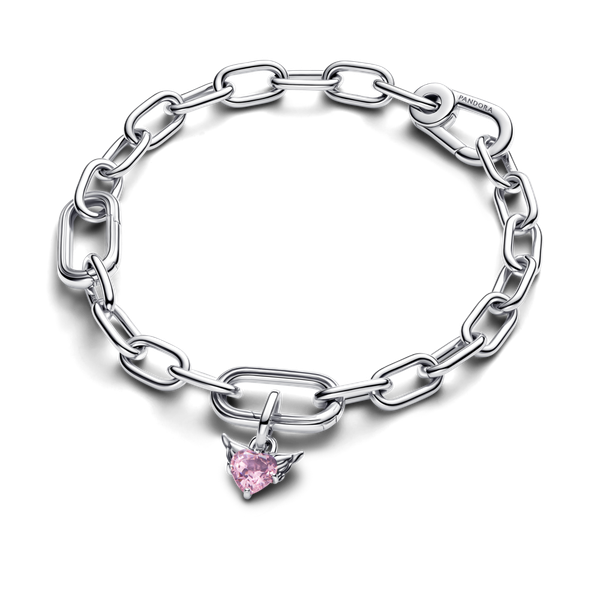 Pandora ékszer ME szárnyas rózsaszín szív mini függő charm 793626C02